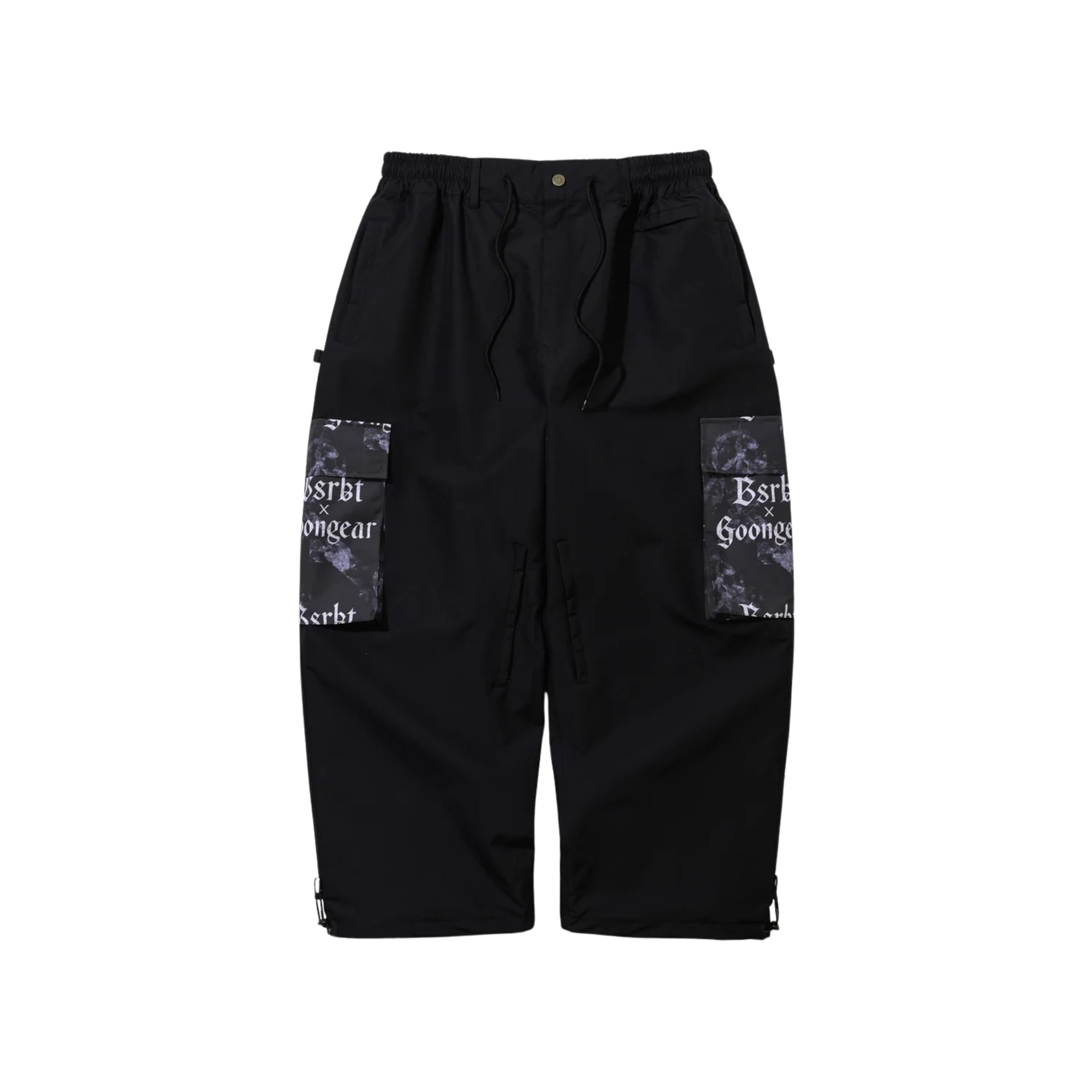 BSR x GoonGear Peace Cargo Wide Trackpants - Black