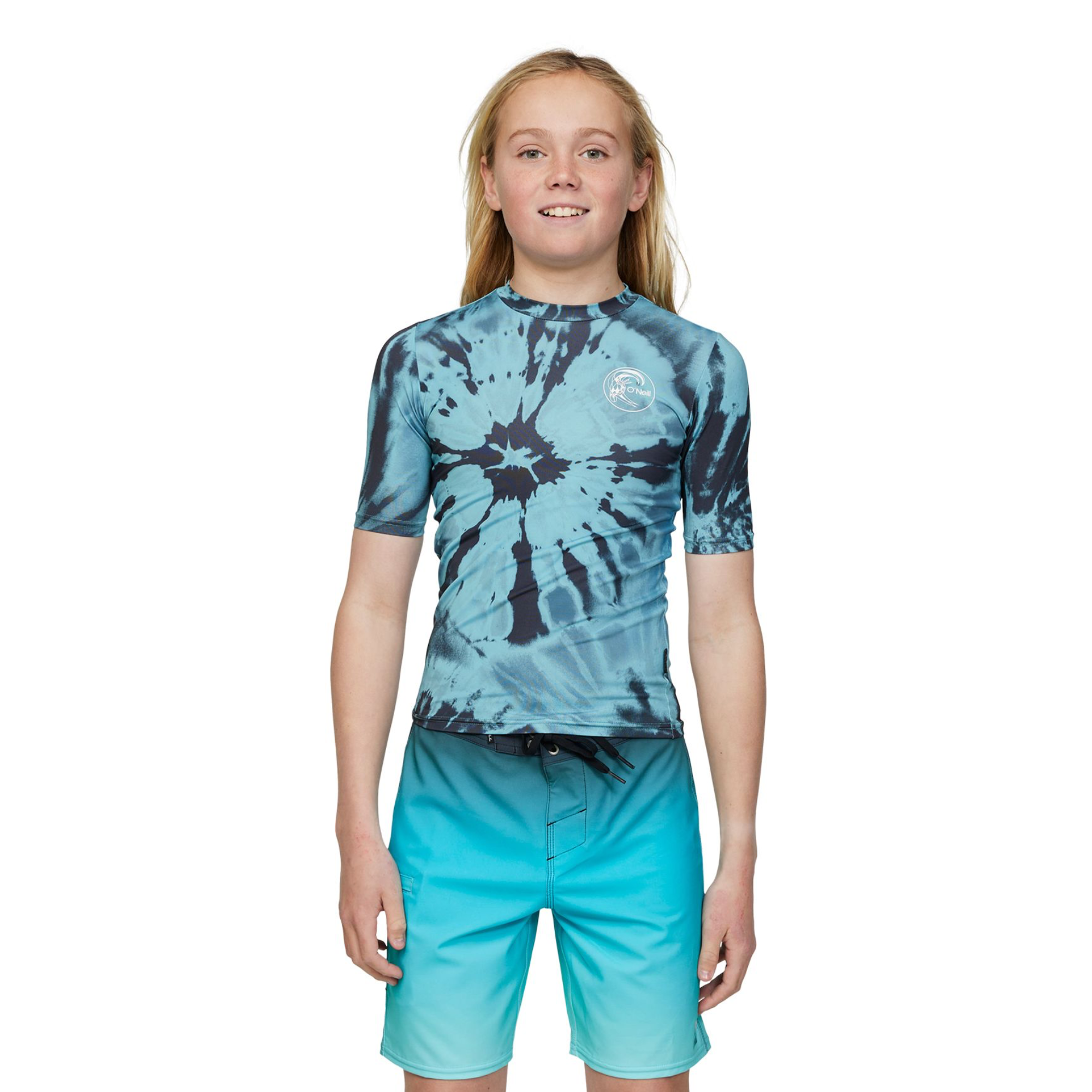 O'Neill Boy's Dopedye UV SS Surf Tee - Deep Teal