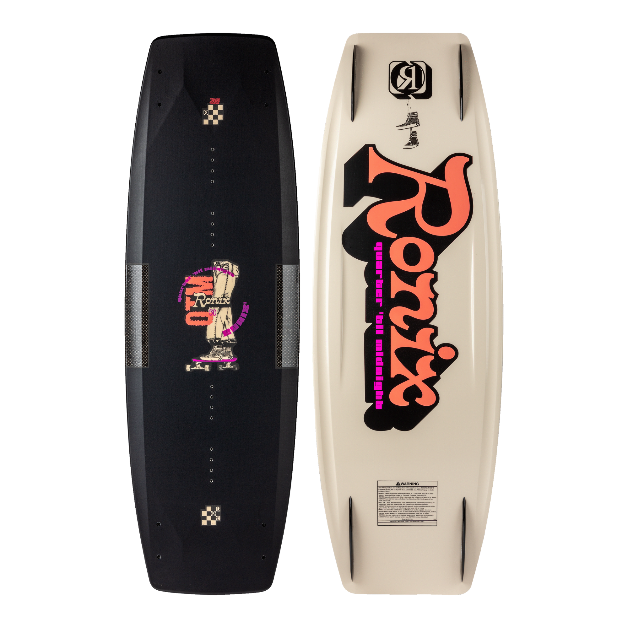 Ronix Quarter 'Til Midnight SF Wakeboard - Skate Black/Coral - 138