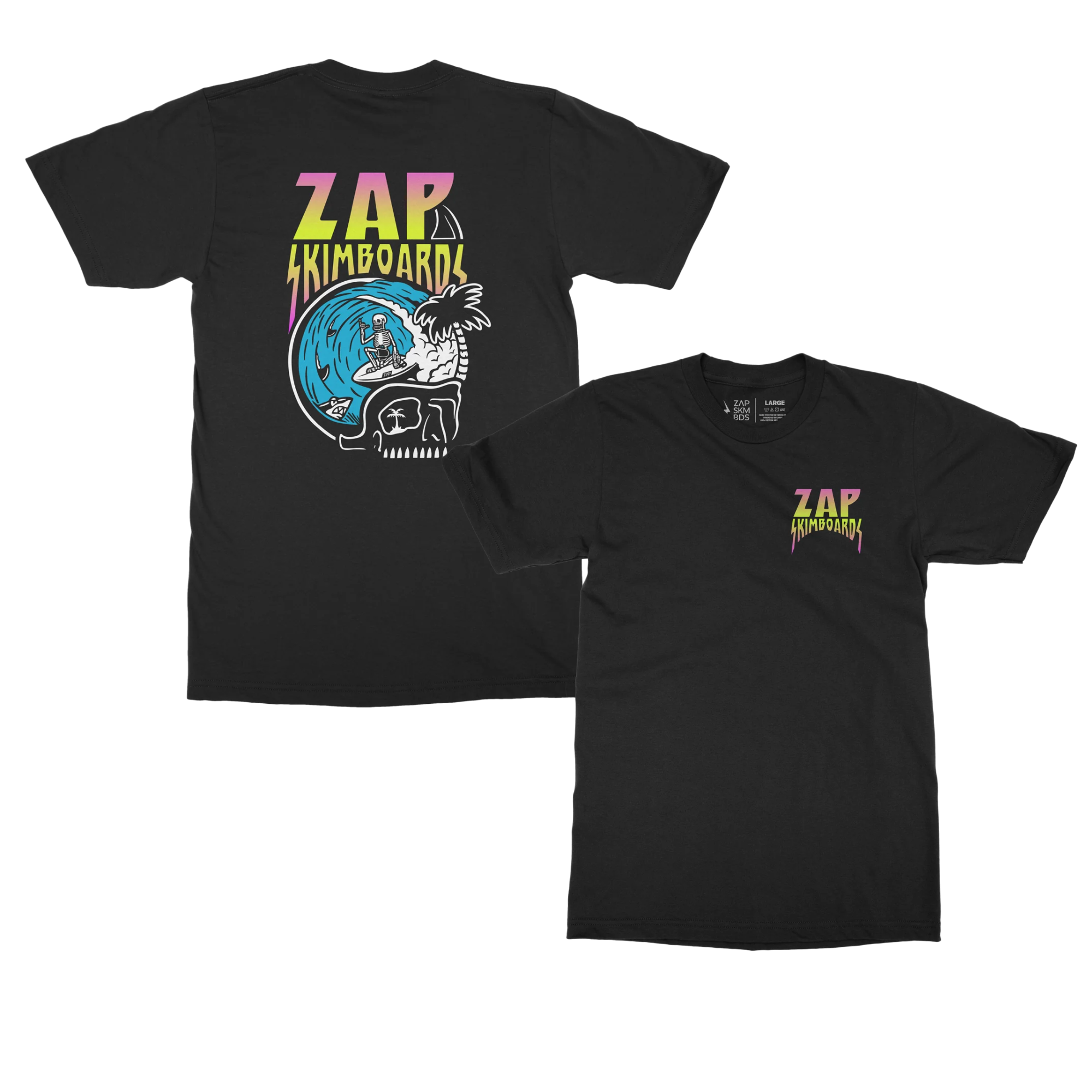 Zap Barrel Skull T-Shirt - Black